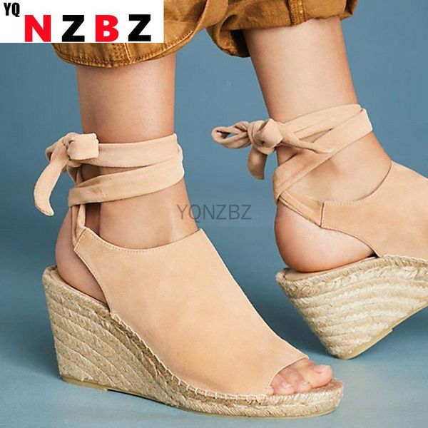 sandals women wedges ankle strap peep toe shoes solid woven sole high heel flock lace up casual footwear ladies summer, Black
sandals women wedges ankle strap peep toe shoes solid woven sole high heel flock lace up casual footwear ladies summer, Black