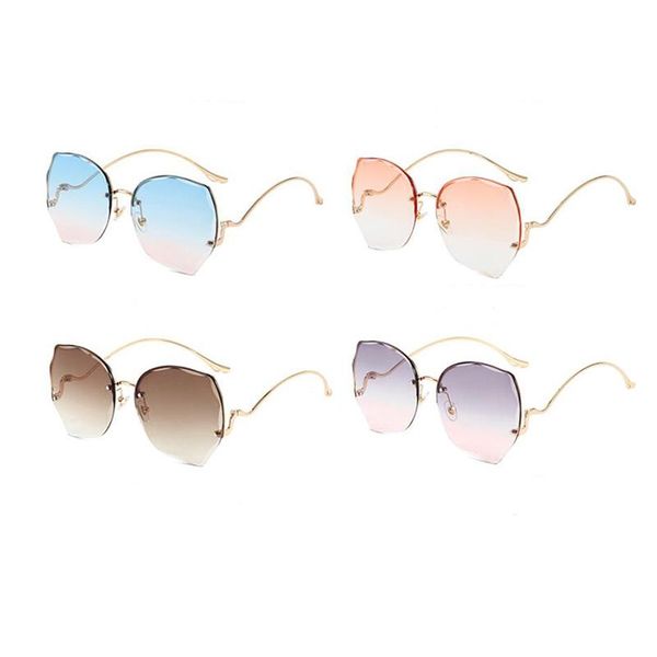 women sunglasses rimless brand designer gradient sun glasses female simple atmosphere, White;black
women sunglasses rimless brand designer gradient sun glasses female simple atmosphere, White;black
