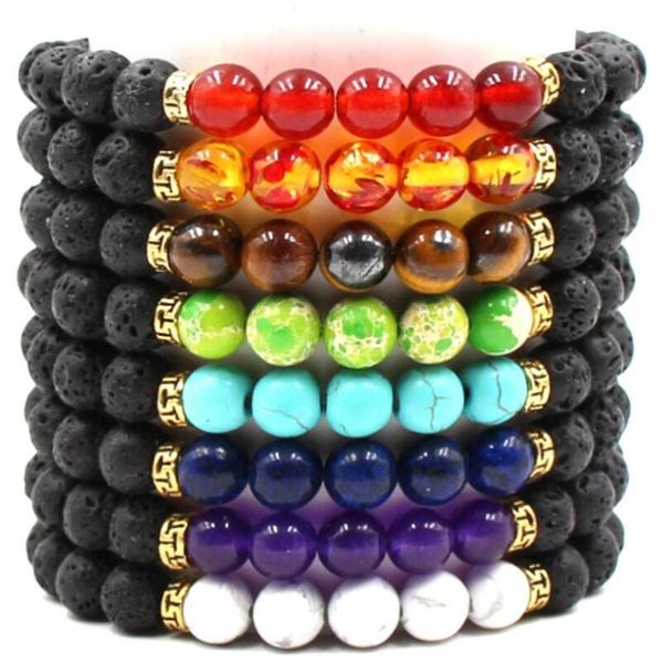 beaded, strands natural volcanic stone elastic bracelet 8mm seven chakras energy handmade beaded for men or women jewelry wholesale, Black
beaded, strands natural volcanic stone elastic bracelet 8mm seven chakras energy handmade beaded for men or women jewelry wholesale, Black
