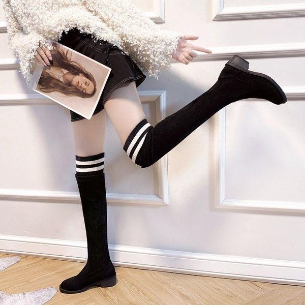 boots apanzu women sock black white striped over the knee high stretch fabrics heel slip on long
boots apanzu women sock black white striped over the knee high stretch fabrics heel slip on long