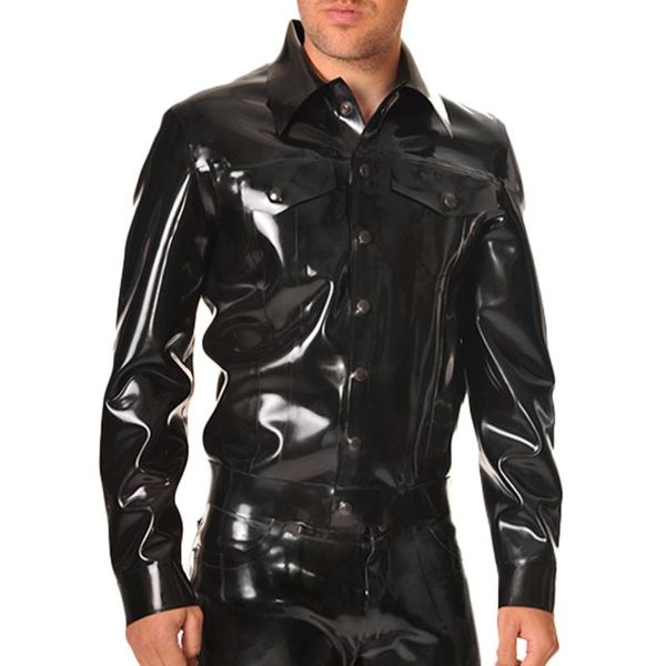 men's jackets black short latex jacket with cuffs buttons front pockets and turn down collar rubber coat clothes yf-0291, Black;brown
men's jackets black short latex jacket with cuffs buttons front pockets and turn down collar rubber coat clothes yf-0291, Black;brown