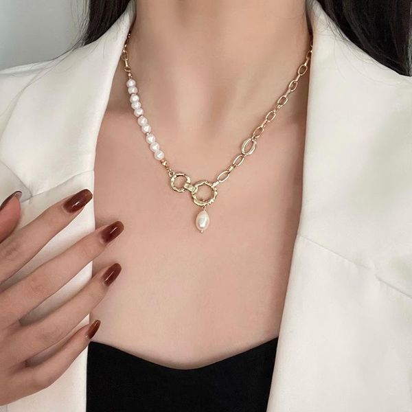 chains punki irregular natural freshwater pearl pendant ladies thick chain round baroque necklace fashionable and elegant 2021, Silver
chains punki irregular natural freshwater pearl pendant ladies thick chain round baroque necklace fashionable and elegant 2021, Silver