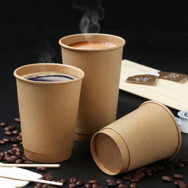 disposable cups & straws 50pcs thick kraft paper coffee cup double hollow milk tea drink packaging with lid takeaway packages
disposable cups & straws 50pcs thick kraft paper coffee cup double hollow milk tea drink packaging with lid takeaway packages