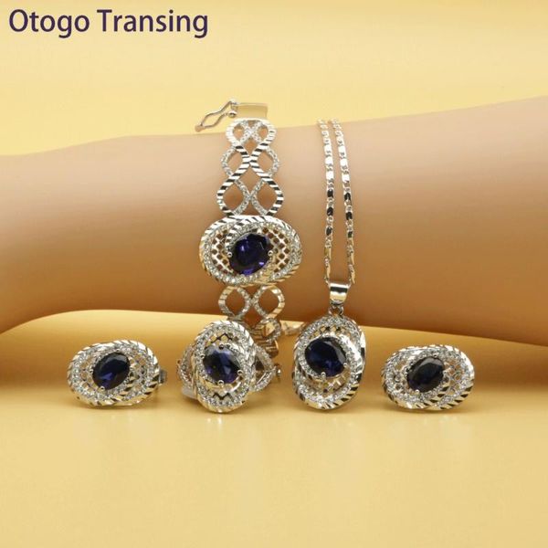 earrings & necklace otogo transing 2021 round blue cubic zirconia silver color jewelry sets for women earring pendant ring bracelet set211
earrings & necklace otogo transing 2021 round blue cubic zirconia silver color jewelry sets for women earring pendant ring bracelet set211