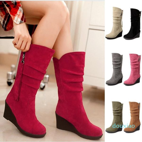 boots 2021 fashion women mid calf snow zipper warm wedge botas de mujer plus size womens, Black
boots 2021 fashion women mid calf snow zipper warm wedge botas de mujer plus size womens, Black