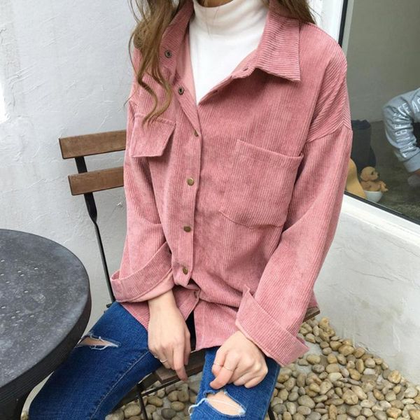 women's jackets missky 2021 spring autumn women jacket loose corduroy long-sleeved coat solid color long cardigan female, Black;brown
women's jackets missky 2021 spring autumn women jacket loose corduroy long-sleeved coat solid color long cardigan female, Black;brown
