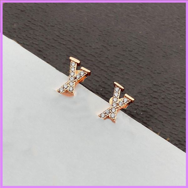women wholesale street fashion letters earrings designer jewelry ladies earring for party ear studs gold diamonds d2111122f, Golden;silver