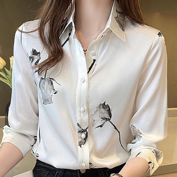 women's blouses & shirts blusas femme long sleeve blouse women mujer de moda 2021 turn down collar print chiffon shirt e677, White
women's blouses & shirts blusas femme long sleeve blouse women mujer de moda 2021 turn down collar print chiffon shirt e677, White