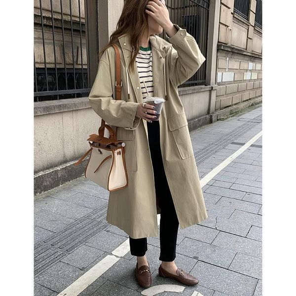 women's trench coats korean hooded detachable windbreaker 2021 autumn temperament fashion coat 207, Tan;black
women's trench coats korean hooded detachable windbreaker 2021 autumn temperament fashion coat 207, Tan;black