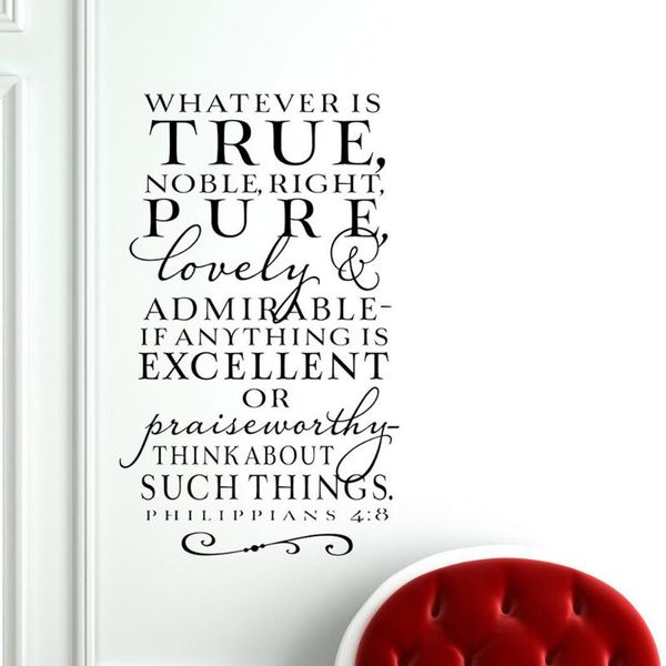 wall stickers bible verse quotes decal whatever is true - philippians 4:8 scripture sticker home decor christian z972
wall stickers bible verse quotes decal whatever is true - philippians 4:8 scripture sticker home decor christian z972
