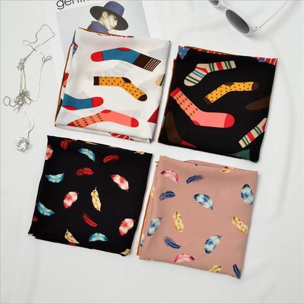 women scarf silk wrap elegant bohemia striped feather print headbands neck hair tie band neckerchief square scarves, Blue;gray
women scarf silk wrap elegant bohemia striped feather print headbands neck hair tie band neckerchief square scarves, Blue;gray