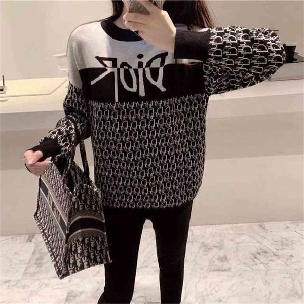 high version net red same classic old pattern letter heavy industry jacquard knitting sweater loose 410, Black;brown
high version net red same classic old pattern letter heavy industry jacquard knitting sweater loose 410, Black;brown