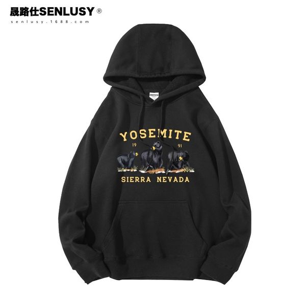 ouyang nana's same men's women's hoodie, sweater, plush black, three little bears, autumn winter hooded, loose and versatile
ouyang nana's same men's women's hoodie, sweater, plush black, three little bears, autumn winter hooded, loose and versatile
