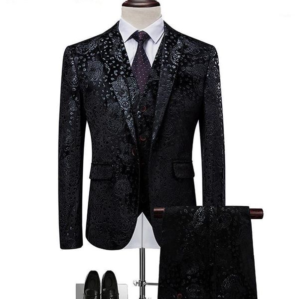 men's suits & blazers men black wedding suit prom dress tuxedo slim fit fashion flower patchwork mens 3 piece designer formal for m-6xl, White;black
men's suits & blazers men black wedding suit prom dress tuxedo slim fit fashion flower patchwork mens 3 piece designer formal for m-6xl, White;black