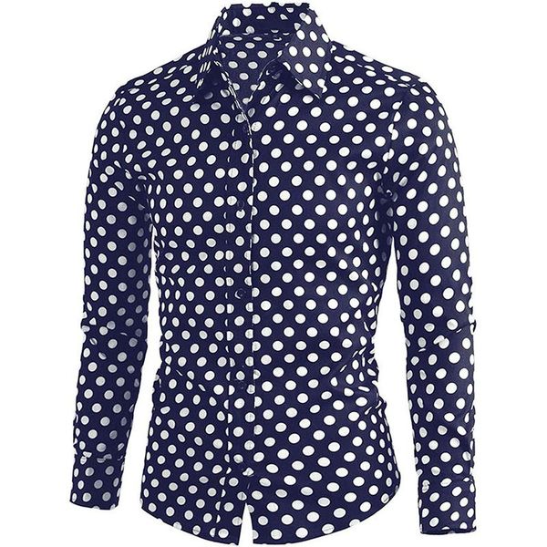men's casual shirts long sleeve turn-down collar buttoned shirt 2022 spring fall men fashion blouses vintage polka dot printed for, White;black
men's casual shirts long sleeve turn-down collar buttoned shirt 2022 spring fall men fashion blouses vintage polka dot printed for, White;black