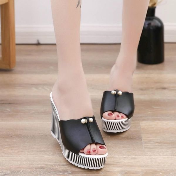 dwayne women shoes high-heeled slippers summer wedges platform stripe pearl sandals flip flops sandalias mujer 998, Black
dwayne women shoes high-heeled slippers summer wedges platform stripe pearl sandals flip flops sandalias mujer 998, Black