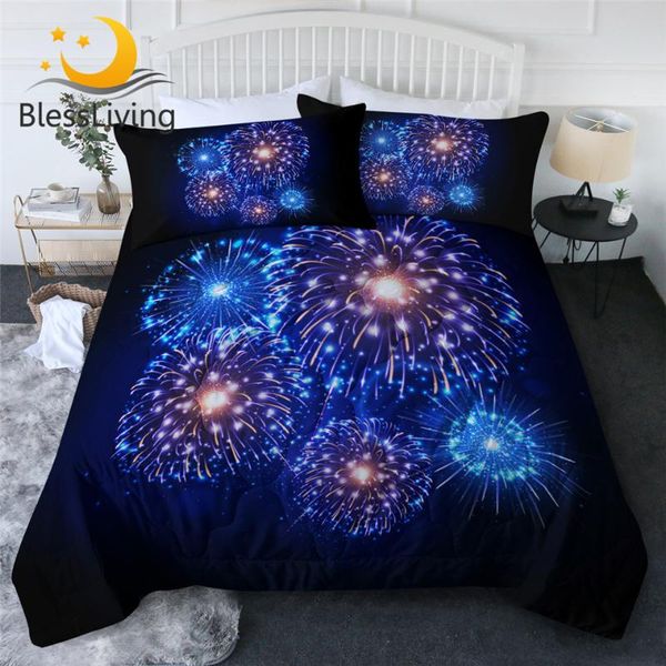 BlessLiving Firework Quilt Set Queen Size Blue And Gold Comforter Cover Festival Colorful Bedclothes Cozy Bedlinen 3-Piece Comforters & Sets
BlessLiving Firework Quilt Set Queen Size Blue And Gold Comforter Cover Festival Colorful Bedclothes Cozy Bedlinen 3-Piece Comforters & Sets