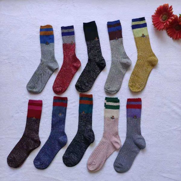 spring summer saturn west empress dowager gold and silver stitching double needle women's socks lmfy, Black
spring summer saturn west empress dowager gold and silver stitching double needle women's socks lmfy, Black
