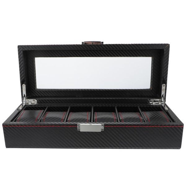 watch boxes & cases 6 slots storage case durable holder practical packing box, Black;blue
watch boxes & cases 6 slots storage case durable holder practical packing box, Black;blue