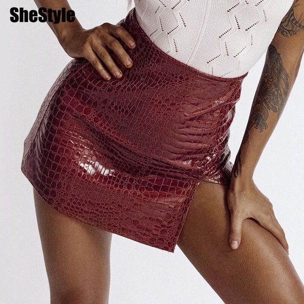 shestyle crocodile skin print split pu skirt women high waist black faux leather side zipper shine mini skirts clubwearby, Black;white
shestyle crocodile skin print split pu skirt women high waist black faux leather side zipper shine mini skirts clubwearby, Black;white
