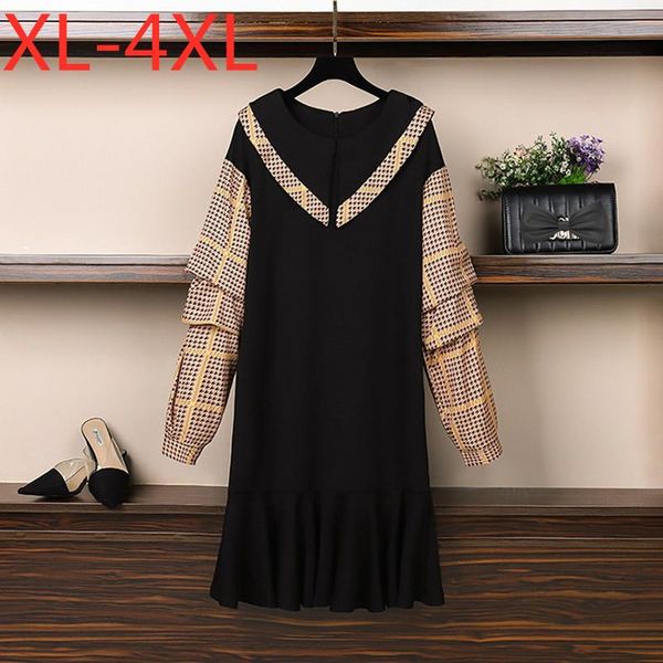 plus size dresses for women 2021 spring autumn long sleeves patchwork ruffles zipper oversized elegant dress xl 2xl 3xl 4xl, Black
plus size dresses for women 2021 spring autumn long sleeves patchwork ruffles zipper oversized elegant dress xl 2xl 3xl 4xl, Black