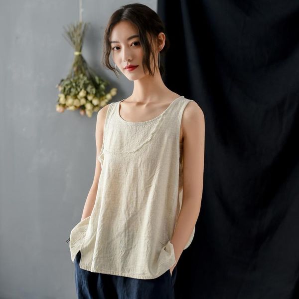 casual dresses 2021 spring and summer literary round neck loose washed wool sleeveless suspender bottomed women's cotton linen vest, Black;gray
casual dresses 2021 spring and summer literary round neck loose washed wool sleeveless suspender bottomed women's cotton linen vest, Black;gray