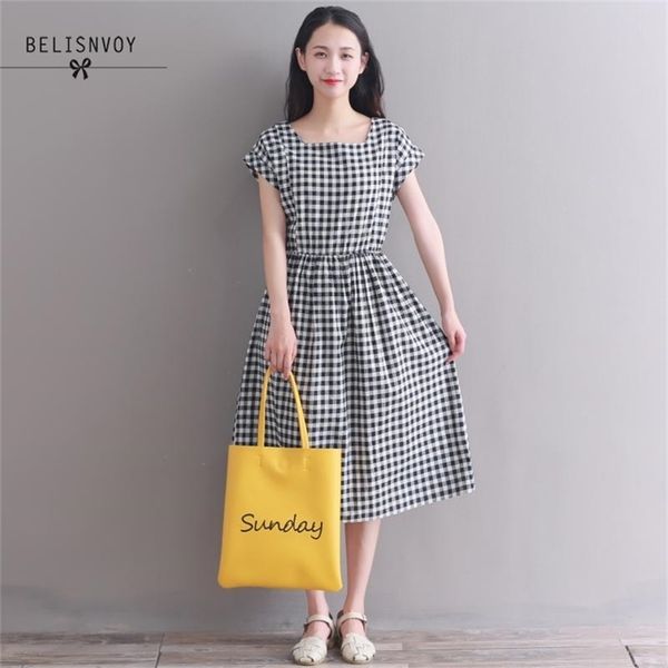 mori girl summer women vintage long dresses black white plaid elegant vestido longo cotton linen robe femme midi dress 210520, Black;gray
mori girl summer women vintage long dresses black white plaid elegant vestido longo cotton linen robe femme midi dress 210520, Black;gray