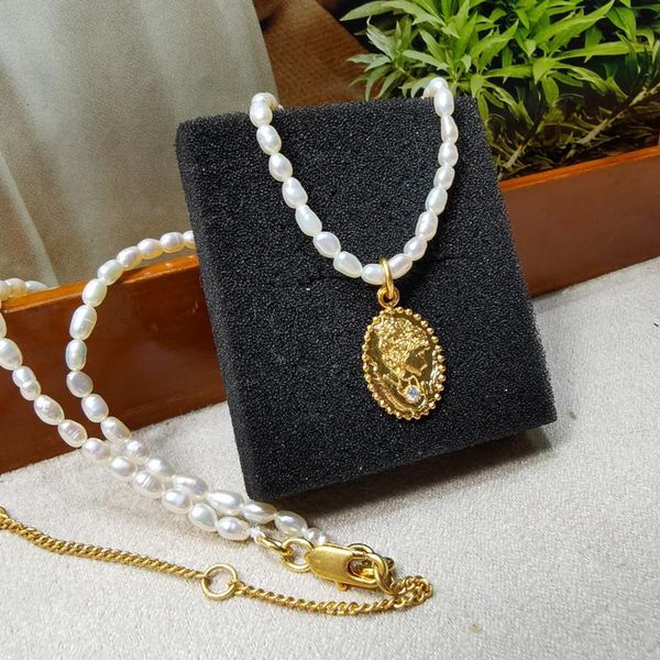 pendant necklaces simple temperament retro clavicle chain geometric head coins inlaid zircon freshwater pearls women necklace, Silver
pendant necklaces simple temperament retro clavicle chain geometric head coins inlaid zircon freshwater pearls women necklace, Silver