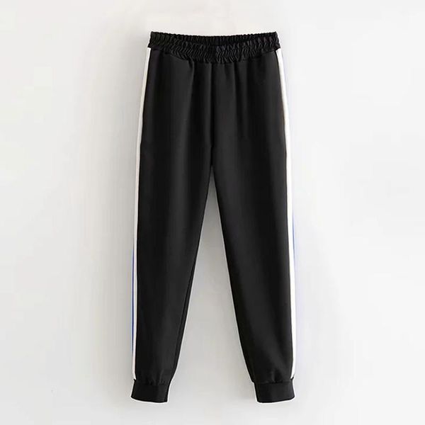 women's pants & capris women sport wear patchwork pencil 2021 elastic waist casual long trousers fashion ladies joggers sweat, Black;white
women's pants & capris women sport wear patchwork pencil 2021 elastic waist casual long trousers fashion ladies joggers sweat, Black;white
