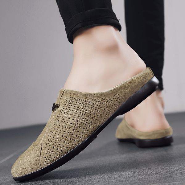mens shoes suede casual slippers fashion half drag loafers light breathable slip on flats casual outdoor summer driving shoes, Black
mens shoes suede casual slippers fashion half drag loafers light breathable slip on flats casual outdoor summer driving shoes, Black