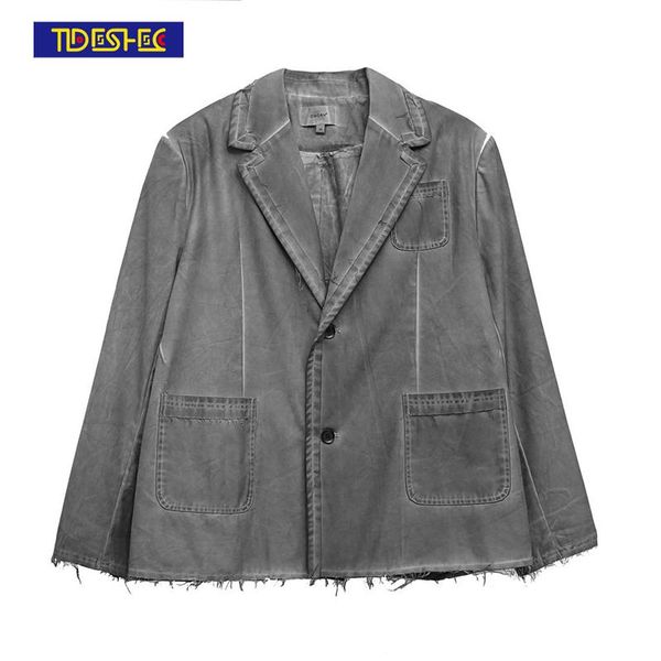 men's suits & blazers tideshec messy design suit men blazer jacket summer spring 2021 man quality casual male streetwear coat, White;black
men's suits & blazers tideshec messy design suit men blazer jacket summer spring 2021 man quality casual male streetwear coat, White;black