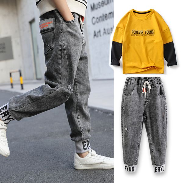 Kids Casual Clothes Sets Cotton T-shirt + Jeans Suits 4-11 Years Boys Spring Clothing Outfit Long Sleeves Child Wear, Yellow
Kids Casual Clothes Sets Cotton T-shirt + Jeans Suits 4-11 Years Boys Spring Clothing Outfit Long Sleeves Child Wear, Yellow