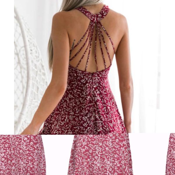 summer women's casual sleeveless halter neck backless floral print short dress 2021 fashion street beach vacation sundress dresses, Black;gray
summer women's casual sleeveless halter neck backless floral print short dress 2021 fashion street beach vacation sundress dresses, Black;gray