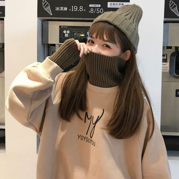 winter knitted pullover women loose large size turtleneck letter printing plus velvet pullover female female casual sweatshirts, White
winter knitted pullover women loose large size turtleneck letter printing plus velvet pullover female female casual sweatshirts, White