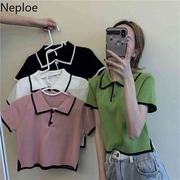 knitted t shirts women ins fashion turn down collar short sleeve female summer loose casual cropped tees 1d108 210422, White
knitted t shirts women ins fashion turn down collar short sleeve female summer loose casual cropped tees 1d108 210422, White