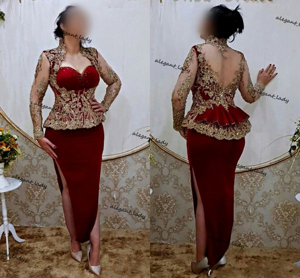 burgundy aso ebi evening dresses applique peplum gold lace karakou algerie long sleeve prom dress robe de soirée mariage, Black;red
burgundy aso ebi evening dresses applique peplum gold lace karakou algerie long sleeve prom dress robe de soirée mariage, Black;red