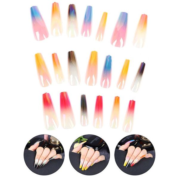 false nails 24pcs/set colorful beauty detachable long coffin fake european rainbow ballerina full nail art tips, Red;gold
false nails 24pcs/set colorful beauty detachable long coffin fake european rainbow ballerina full nail art tips, Red;gold