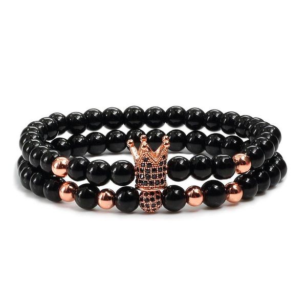 beaded, strands 2pcs/set charms crown luxury couple bracelet 6mm natural stone beads micro-inlaid men women bracelets bangles jewelry homme, Black
beaded, strands 2pcs/set charms crown luxury couple bracelet 6mm natural stone beads micro-inlaid men women bracelets bangles jewelry homme, Black