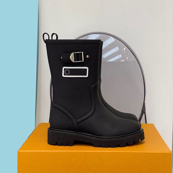 2022 women territory flat half boots fashion buckle studs engraved letter print rainboot leisure ladies winter booties shoes size 35-41, Black
2022 women territory flat half boots fashion buckle studs engraved letter print rainboot leisure ladies winter booties shoes size 35-41, Black