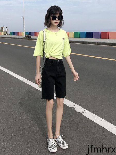women's jeans all-match thin section high waist black 2021 summer female korean version was five-point slim shorts woman, Blue
women's jeans all-match thin section high waist black 2021 summer female korean version was five-point slim shorts woman, Blue