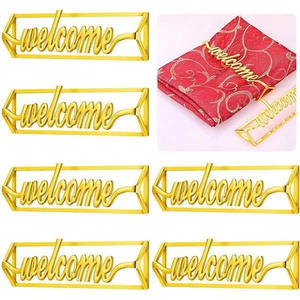 pieces napkin rings welcome holder with golden letter dinning table setting decorations
pieces napkin rings welcome holder with golden letter dinning table setting decorations