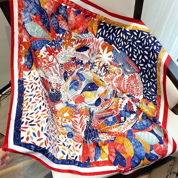 scarves design printed silk square scarf women summer neck hijab bandana lady foulard pashmina shawls and wraps neckerchief, Blue;gray
scarves design printed silk square scarf women summer neck hijab bandana lady foulard pashmina shawls and wraps neckerchief, Blue;gray