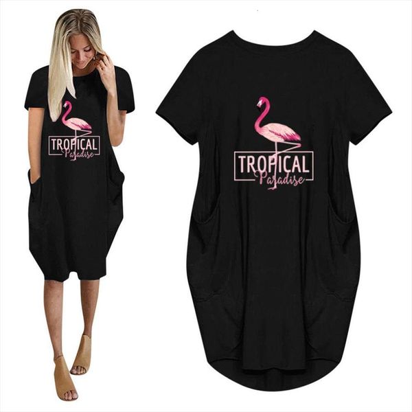 fashion personality flamingo printed womens dresses plus size casual round neck short sleeve loose street hipster, Black;gray
fashion personality flamingo printed womens dresses plus size casual round neck short sleeve loose street hipster, Black;gray