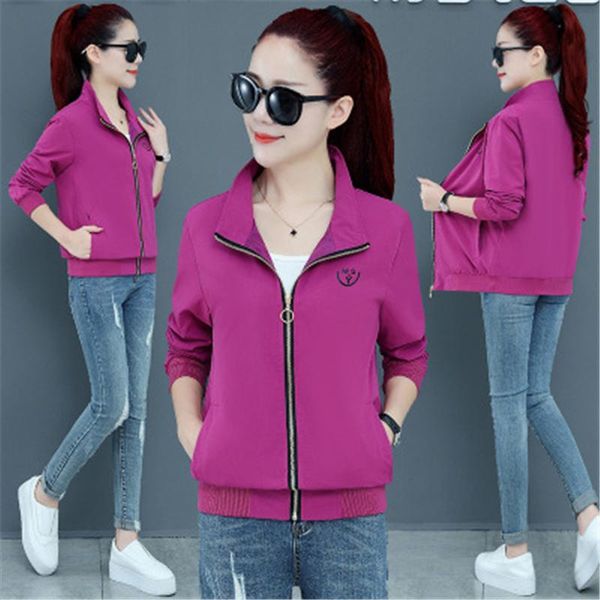 women's jackets 2021 spring autumn fashion short zipper stand collar long sleeve sports and leisure thin print letter jacket female tre, Black;brown
women's jackets 2021 spring autumn fashion short zipper stand collar long sleeve sports and leisure thin print letter jacket female tre, Black;brown
