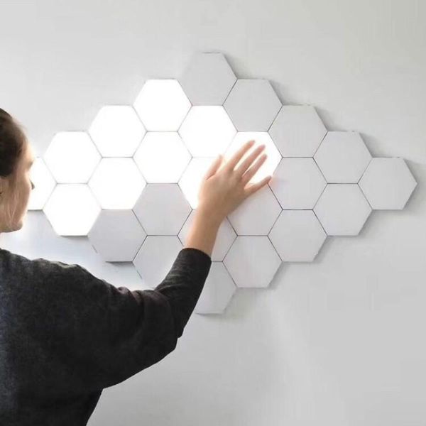wall lamp 5pcs led hexagonal touch honeycomb quantum induction