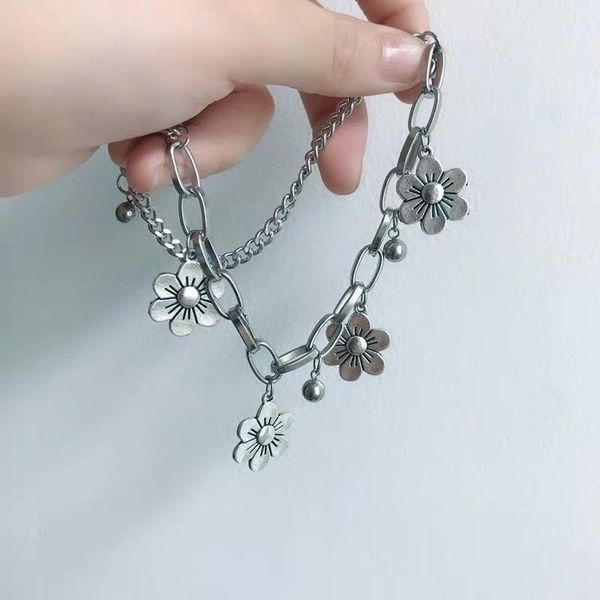 link, chain flowers women bracelet punk bracelets woman fashion minimalist beads ladies party jewellery trendy silver color metal armband, Black
link, chain flowers women bracelet punk bracelets woman fashion minimalist beads ladies party jewellery trendy silver color metal armband, Black