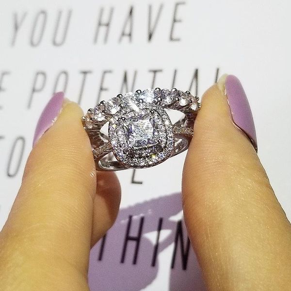 sterling silver cushion cut finger ring sets for women jewelry pure wedding engagement rings personalized r5700 cluster, Golden;silver
sterling silver cushion cut finger ring sets for women jewelry pure wedding engagement rings personalized r5700 cluster, Golden;silver