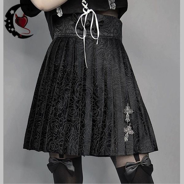 skirts harajuku punk style metal cross rose print black pleated mini skirt gothic women high waist short streetwear
skirts harajuku punk style metal cross rose print black pleated mini skirt gothic women high waist short streetwear