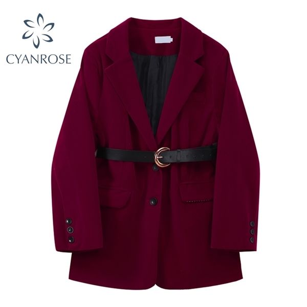 chic high waist belt slim red women's blazer vintage party elegant v neck korean coat jacket ladies ol stylish loose outwear 210515, Black
chic high waist belt slim red women's blazer vintage party elegant v neck korean coat jacket ladies ol stylish loose outwear 210515, Black