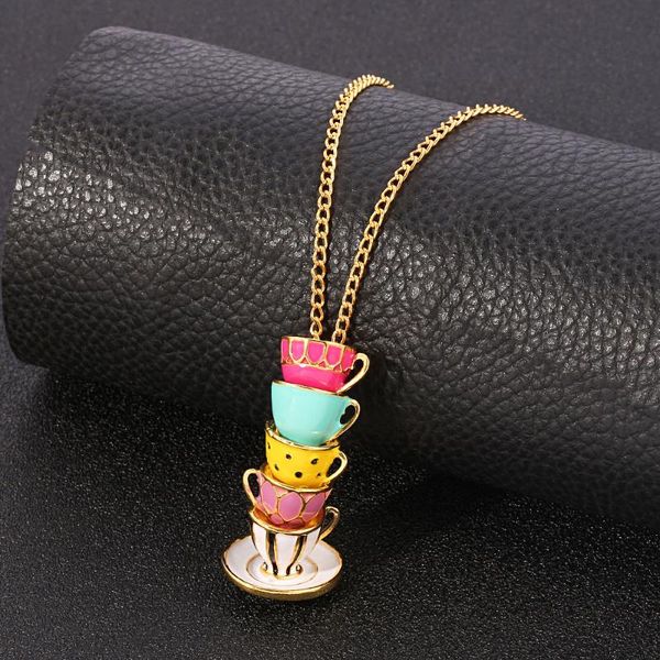 pendant necklaces fashion tea cup necklace charms chain for women men enamel jewelry gift long accessories, Silver
pendant necklaces fashion tea cup necklace charms chain for women men enamel jewelry gift long accessories, Silver